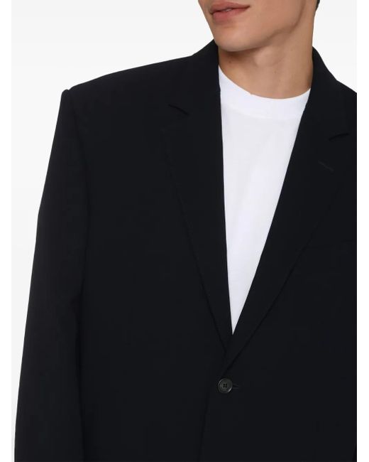 Balenciaga Blue Single-Breasted Two-Button Jacket For