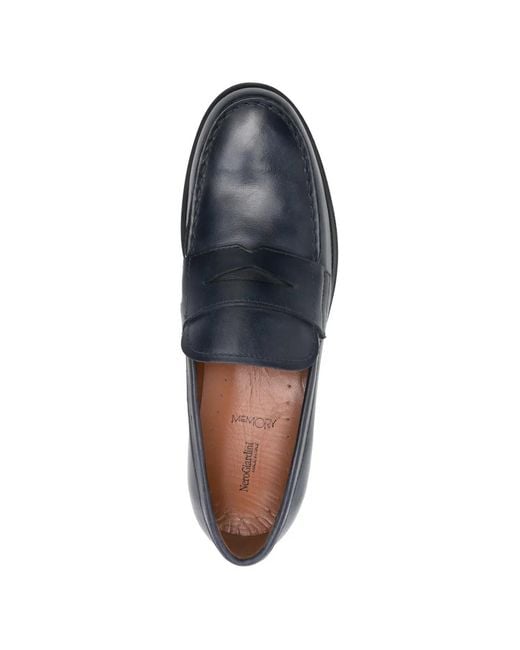 Nero Giardini Blue Penny Leather Loafers for men
