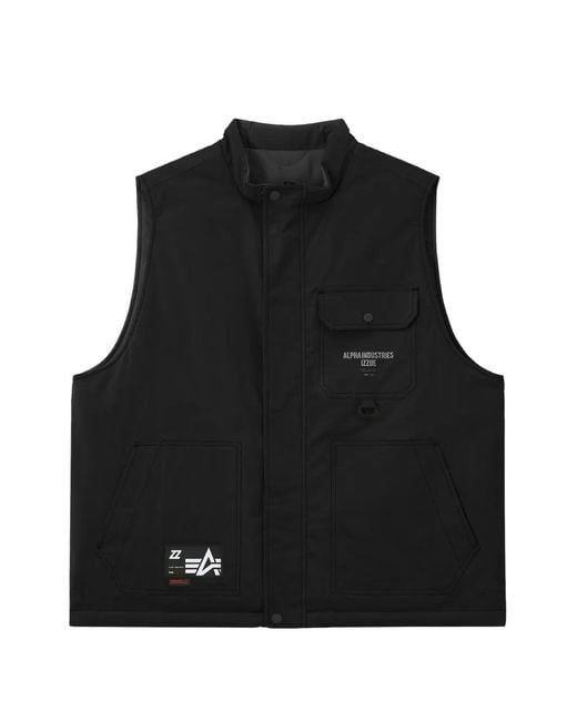 Izzue Black Quilted Gilet for men