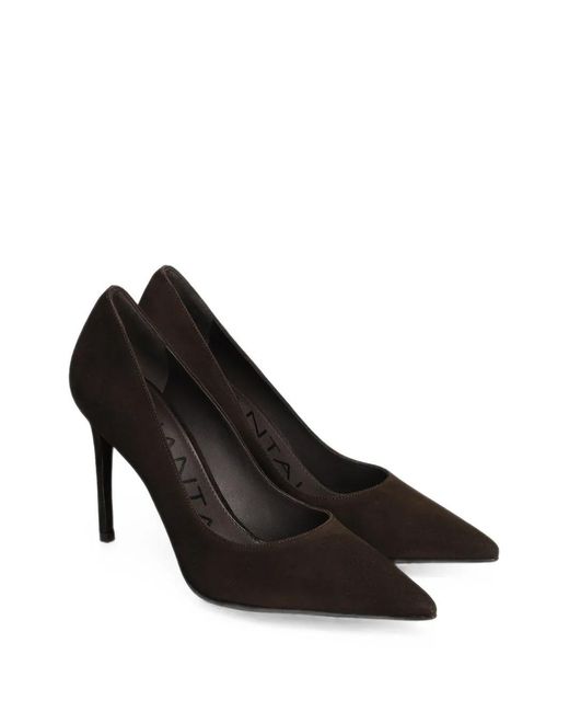 Chantal Black Pointed-Toe Suede Pumps