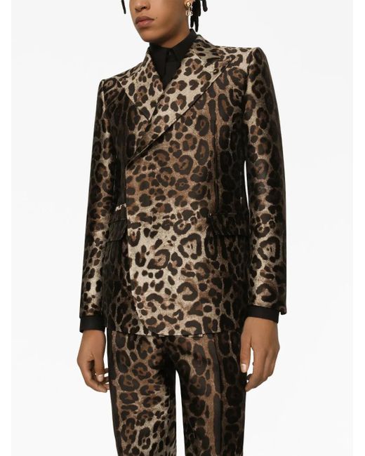 Dolce & Gabbana Black Sicilia-Fit Double-Breasted Jacquard Suit for men