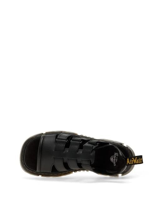 Dr. Martens Black Mattison 3 Touch-Strap Platform Sandals