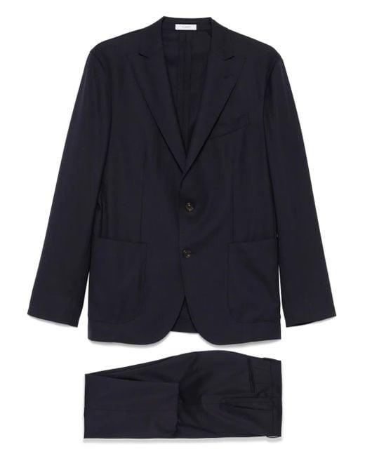 Boglioli Blue Peak-lapel Suit for men