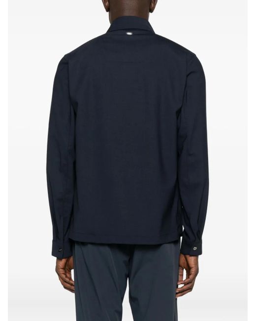 Herno Blue Button-Fastening Pocket Jacket for men