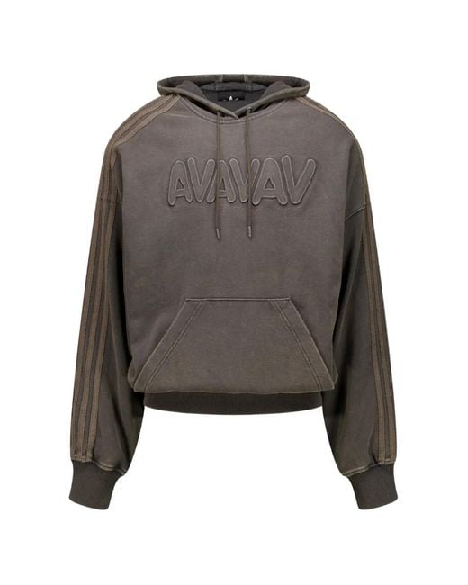 AVAVAV Gray X Adidas Originals Logo-Embossed Oversized Hoodie