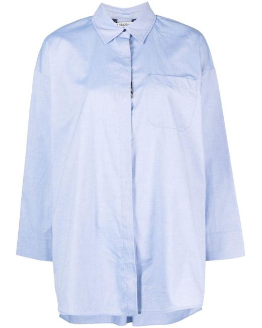 Max Mara Blue Langärmeliges Hemd