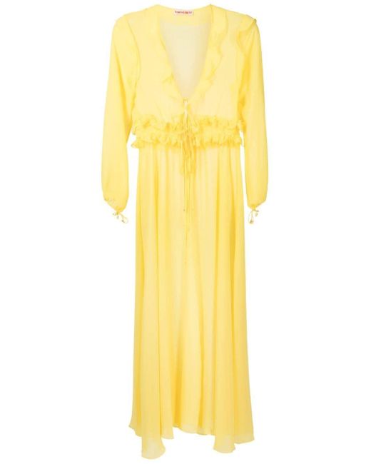 Olympiah Yellow Ruffled Maxi Beach Dress