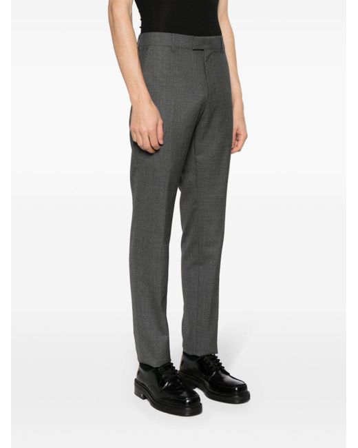 AMI Gray Tailored Virgin Wool Trousers for men