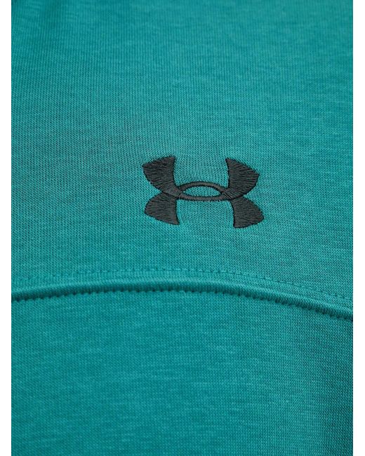 Under Armour Green Rival Zip-Up Logo-Embroidered Hoodie for men