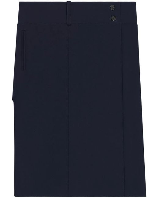 Courreges Rok Met Ceintuur Split in het Blue