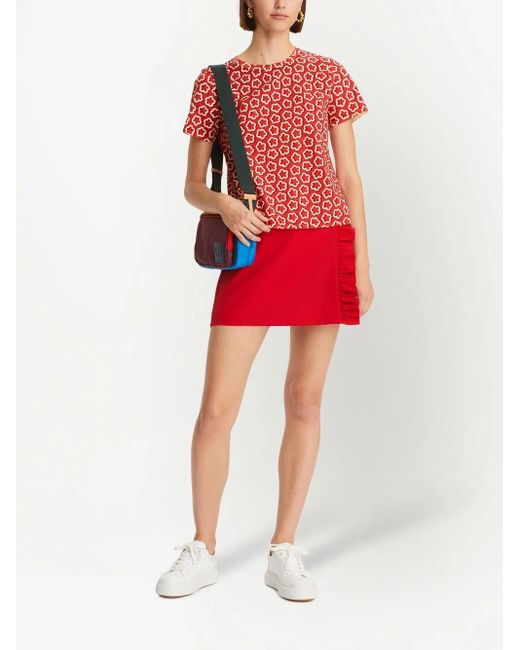 Tory Burch White Ladybug Leather Low-top Sneakers
