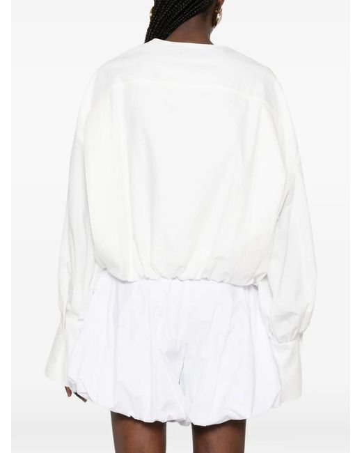 Thelatest White Diana Long-Sleeve Shirt