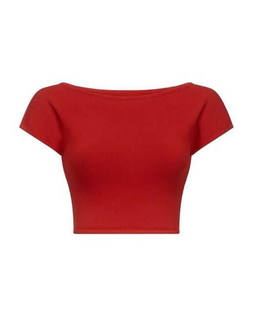 Loulou de Saison Red Polly Oberteil Mit U-Boot-Ausschnitt