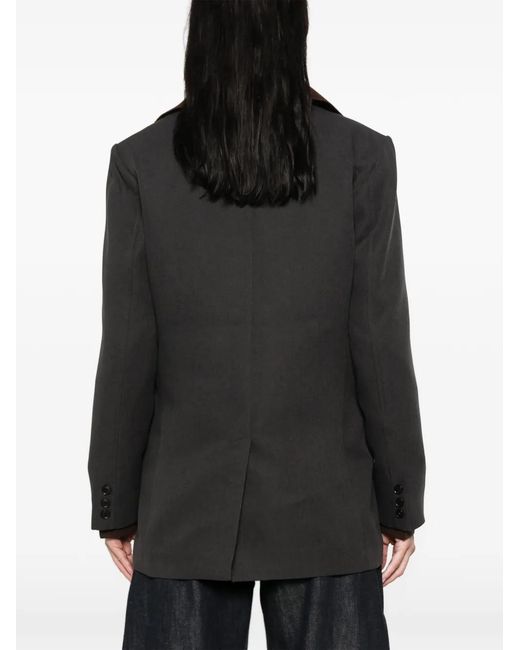 LA PISCINE Black Notched-Lapel Single-Breasted Jacket