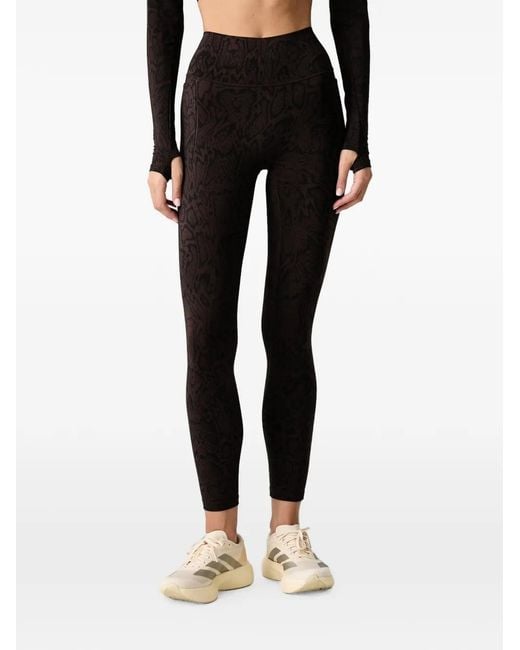 Adidas Black Optime Primelift Snake-Motif Leggings
