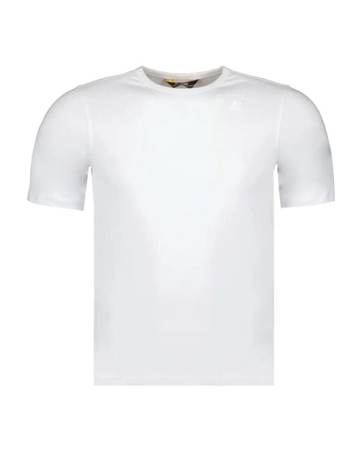 K-Way White Adame Crew-Neck T-Shirt for men