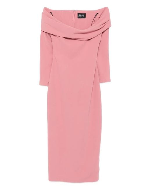 Vestido midi Yuni drapeado Solace London de color Pink