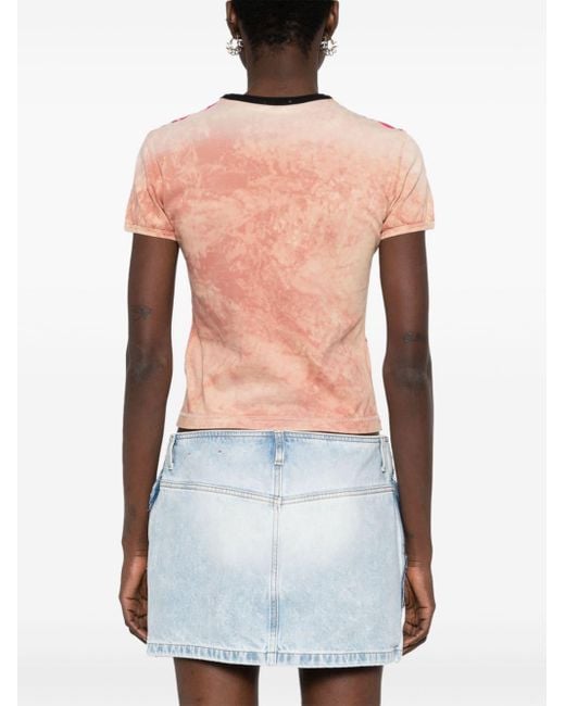 DIESEL Pink T-uncutie-long-n8 Cotton T-shirt