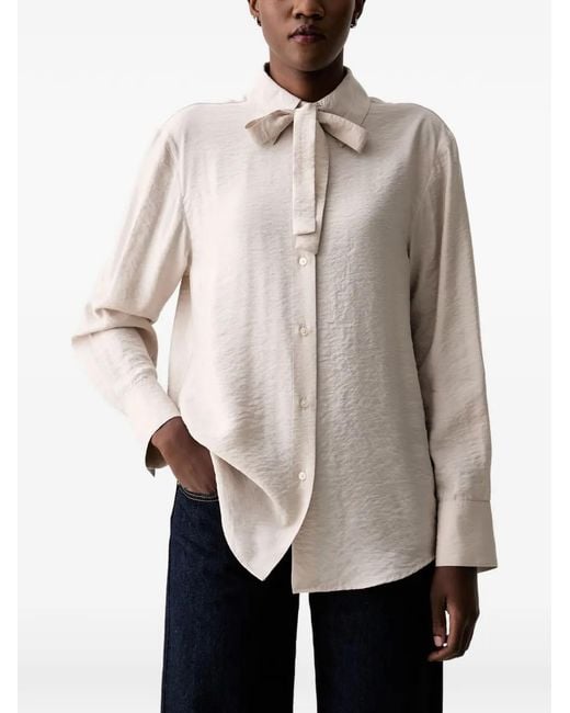 Marc O' Polo Natural Bow-Detail Long-Sleeve Shirt