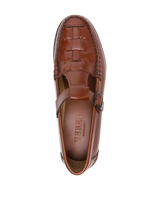 Hereu Brown Soller Leather Moccasins for men