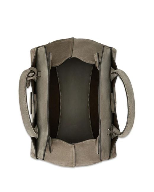 Tod's Gray Logo-Patch Suede Tote Bag