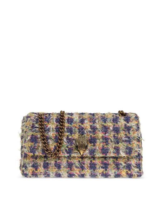 Kurt Geiger Gray Extra-Large Kensington Flap Shoulder Bag