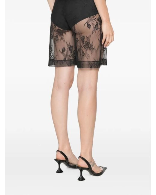 Patrizia Pepe Black Lace Bermuda Shorts