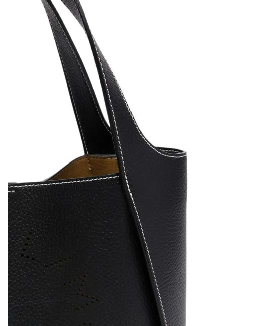 Stella McCartney Black Logo Perforated Logo-Detail Tote Bag
