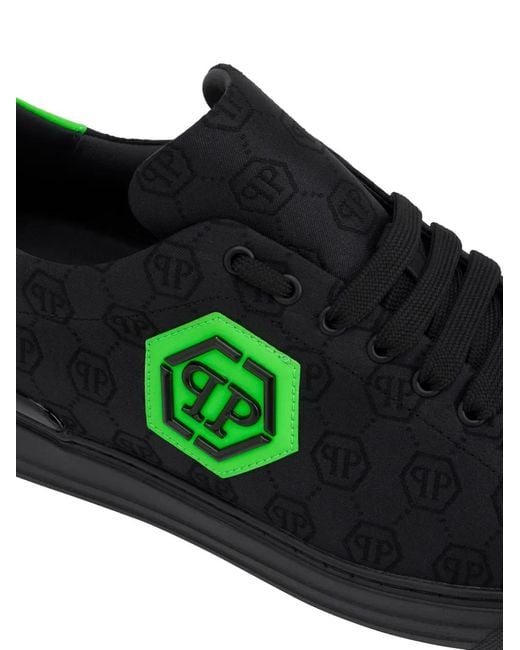 Philipp Plein Green Low-Top Sneakers Jacquard Monogram for men