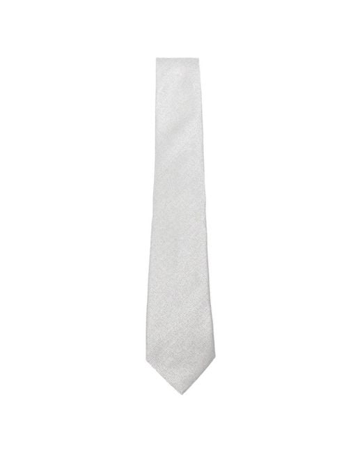 Canali White Textured Tie for men