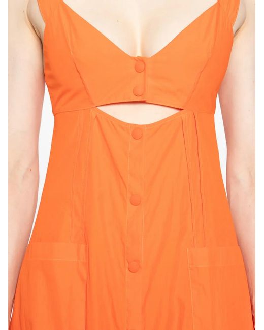 Patrizia Pepe Orange V-Neck Maxi Dress