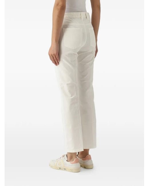 PT Torino White Pressed-Crease Cropped Jeans