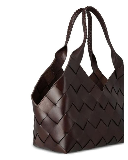 Borsa Tote Castello di Dragon Diffusion in Brown