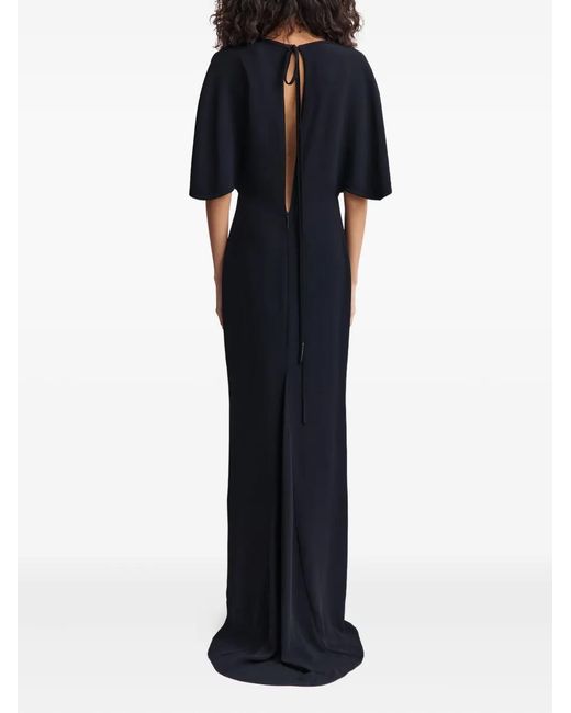 16Arlington Black Dona Cape-Sleeve Maxi Dress