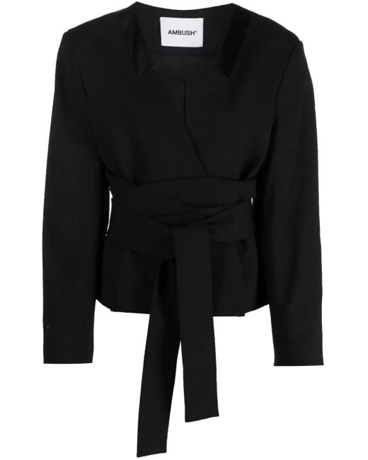 Ambush Black Tailored Tie-waist Blazer