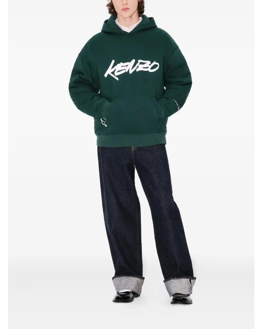 KENZO Green X Futura 2000 Atom-Flower Print Hoodie for men