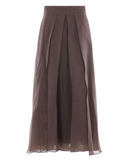 Brunello Cucinelli プリーツ スカート Brown