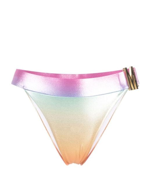Slip bikini con design iridescente di Moschino in Pink