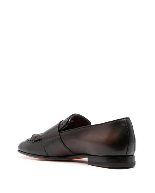 Santoni Gray Logo Shoes for men