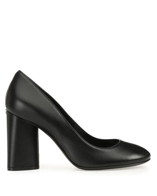 Sergio Rossi Black Pilier Leather Pumps