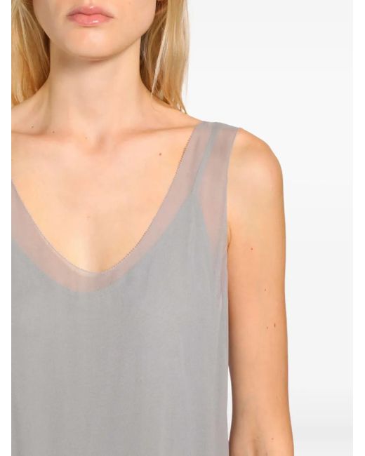 Totême  Gray Chiffon Midi Slip Dress