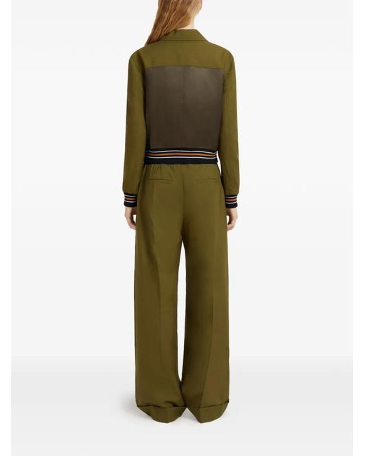 Marni Green Striped Ribbed Jacket