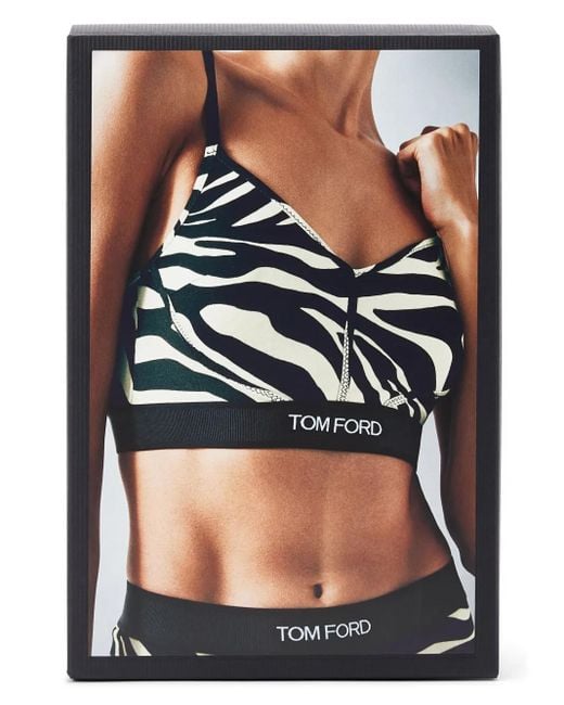 Tom Ford Black Optical Zebra Print Modal Signature Bralette