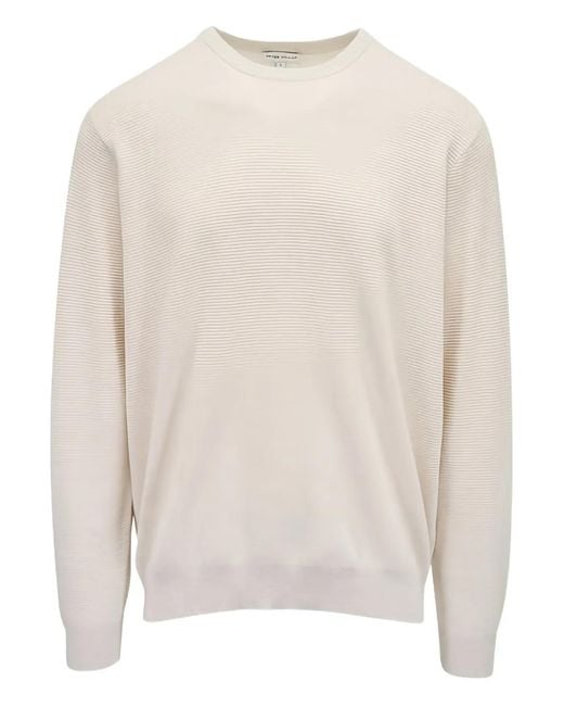 Peter Millar White Coolspun Crew Neck Sweater for men