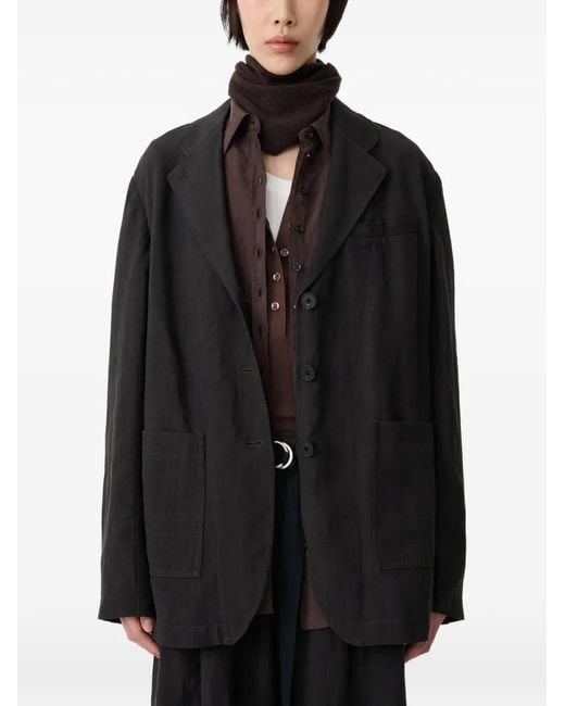 Studio Nicholson Black Elkin Notch-Lapel Jacket