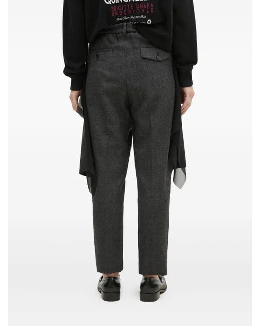 Undercover Black Draped-Panel Trousers