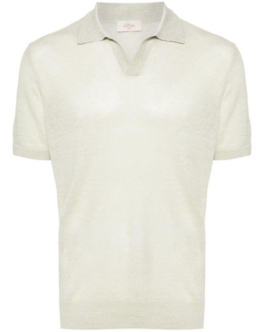 Altea White Split-neck Polo Shirt for men