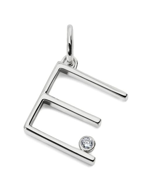 Monica Vinader White Diamond Initial Pendant