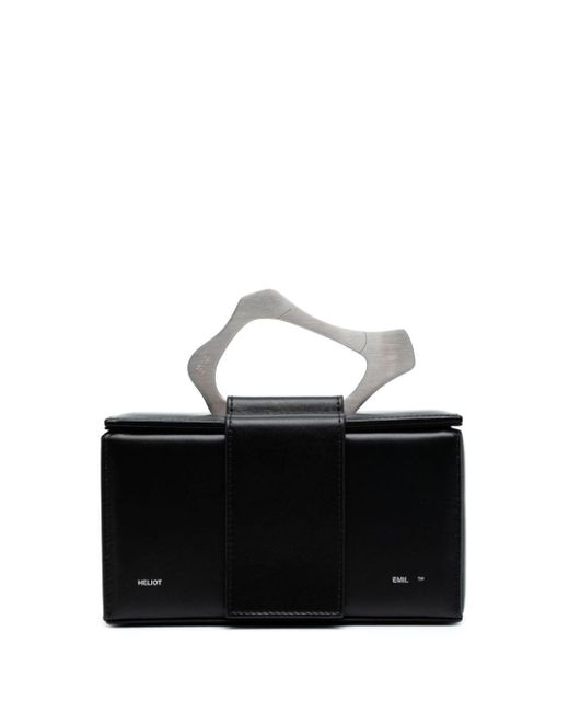 HELIOT EMIL Black Charred Carabiner Leather Clutch Bag