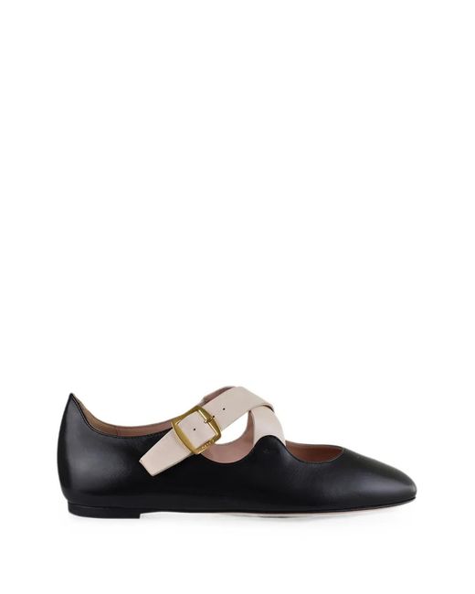 Bally Black Rina Buckle-Fastening Ballet Flats